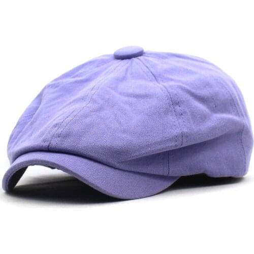 2021 Spring Summer solid cotton Newsboy Caps Men Flat Peaked Cap Women Painter Beret Hats 30