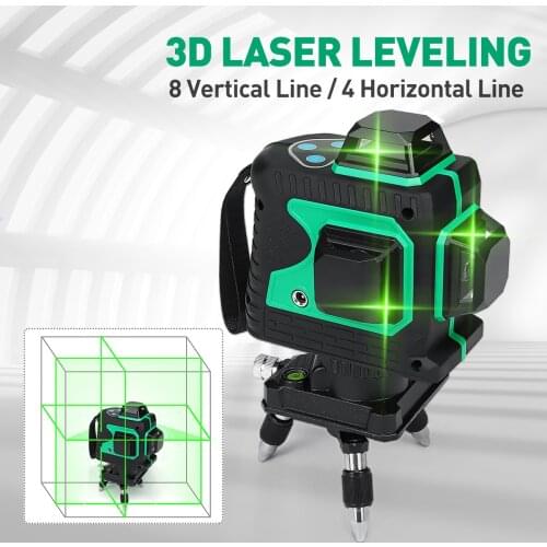 Laser Level 12 Lines 3D Self-Leveling 360 Horizontal And Vertical Professional Green Laser Beam Line Build Measuring Tools