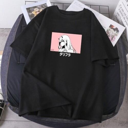 Anime Print Summer O-neck Lady Oversize Clothing Darling in The Franxx T-shirts Woman Hip Hop Short Sleeve Tees Zoro Camisetas