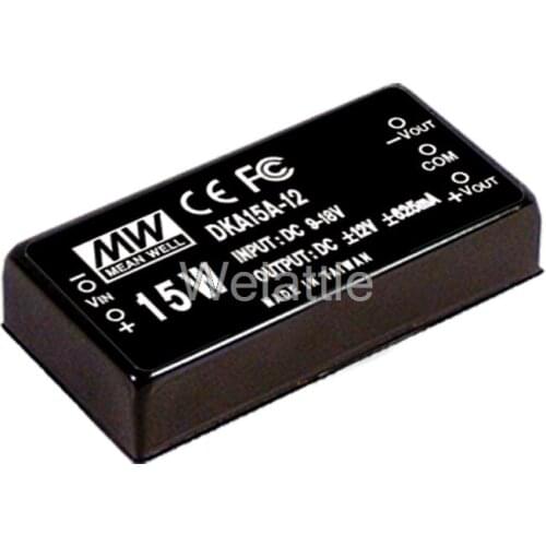 MEAN WELL original DKA15A-12 12V 625mA meanwell DKA15 12V 15W DC-DC Regulated Dual Output Converter