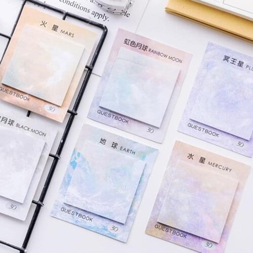 Cute Kawaii Planets Creative Memo Pad Sticky Notes Memo Notebook Stationery Post Note Paper Stickers Office School Supplies