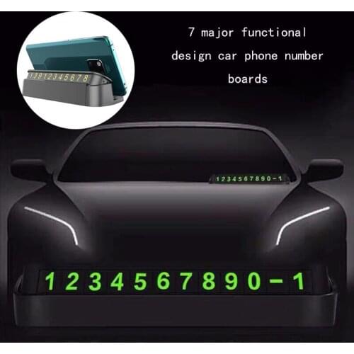 Multifunction Car Temporary Parking Card Phone Number Card Plate with Mobile phone stand Air Freshener Perfume Car Accessories