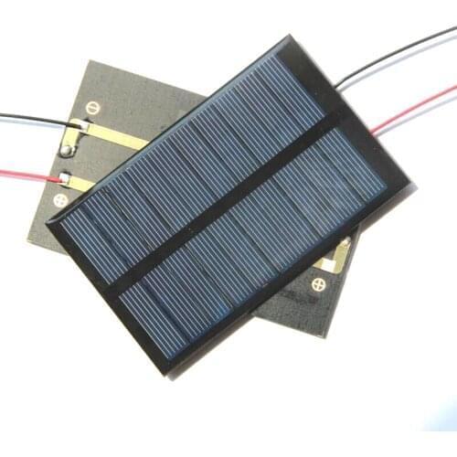 BUHESHUI Polycrystalline Solar Cell Module+Wire 5V 1.2W Solar Panel System Charger For 3.7V Battery Study 110*69MM Epoxy 10PCS