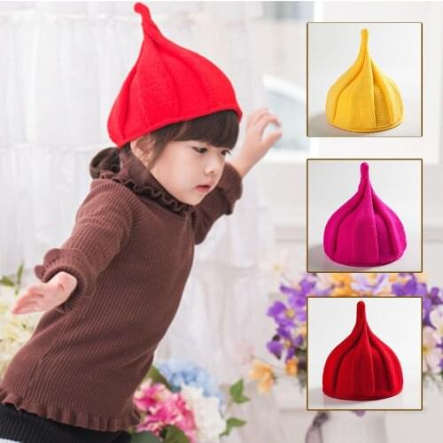 New Pointed Cap, Childrens Warm Hat In Winter. The Baby Twisted His Hat. Cashmere Candy Color, Multicolor Childrens Hat