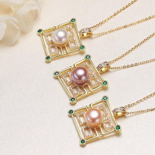 Wholesale 10pcs/lot Gold Plated Real Freshwater Pearl Pendant with 45cm Long Necklace Jewelry Nice Party Wedding Gift