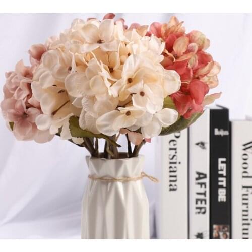 Autumn silk hydrangea Artificial flower decoration craft wedding flower bridal bouquet decoration Indoor desktop vase decoration