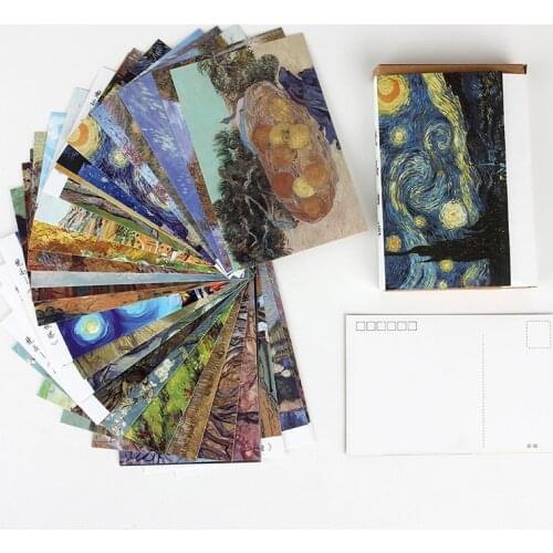 30 Pcs/Set Van Gogh oil painting Postcard/Greeting Card/Message Card/Birthday Letter Envelope Gift Card Two sizes