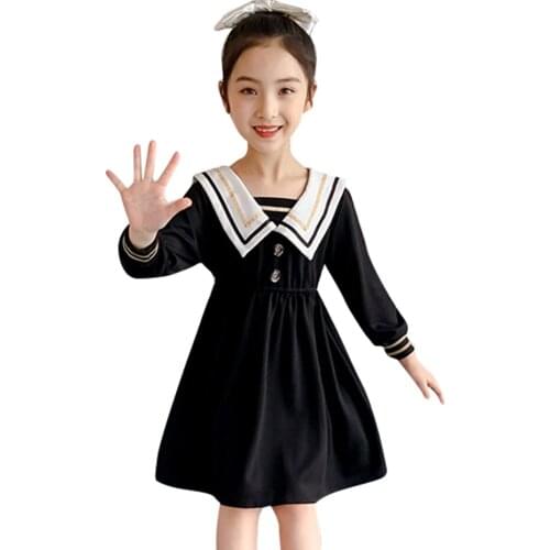 Big Girls Dress Striped Dress For Girl Patchwork Dress For Kids Spring Autumn Costume For Girls 6 8 10 12 14