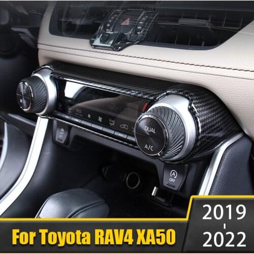 Car Air Conditioning Knobs Control Panel Fan Speed Button Cover For Toyota RAV4 2019 2020 2021 RAV 4 XA50 Interior Accessories