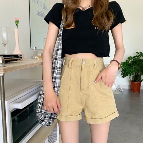 Shnsophi 2021 Summer Wide Leg Demin Shorts Wome New Causal Bottoms Fashion Elegant High Waist Short Pants Feminimos