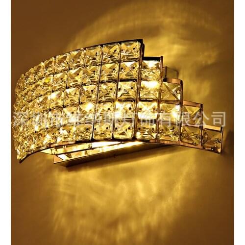 European style modern personality LED crystal bedside aisle decoration lamp creative diamond wall bedroom wall lamp WF1015