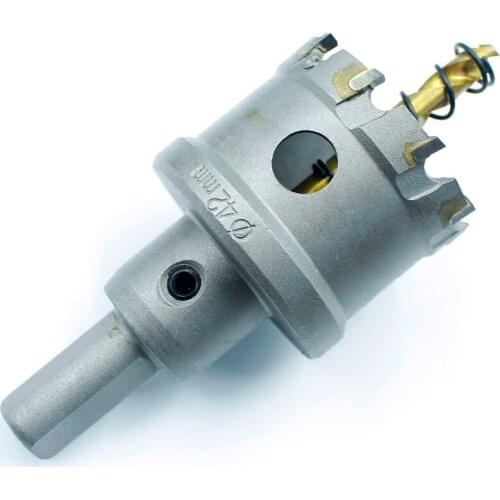 1pc Core Drill Bit 42mm Hole Saw Wood Metal Drilling Brocas Hard Alloy Straight Shank Drill Bits for Metal Cutting Power Tools