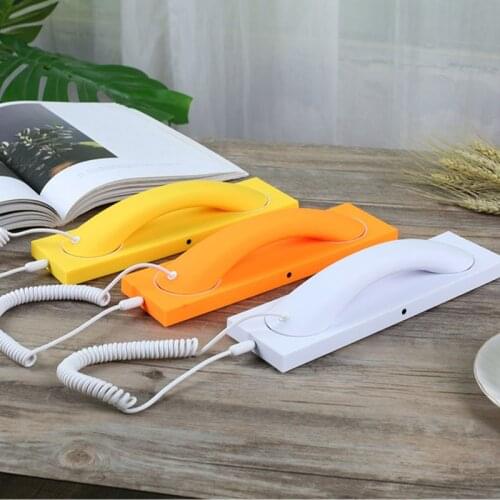 Matte Cell Phone Handset, Retro Telephone Handset with Base, Max 1m Cable, 3.5mm Handset Receivers for Mobile Phone Computer