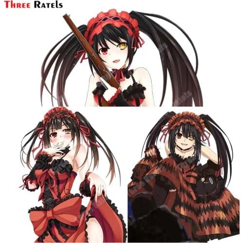 Three Ratels A999 Anime Role Kurumi Tokisaki Stickers For Peugeot 207 Car Sticker Auto Decals Vinyl Waterproof Material