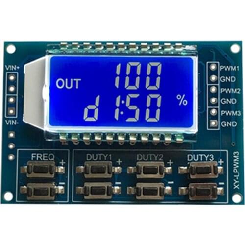3-Channel PWM Signal Generator Module 1Hz~150KHz Square Rectangular Wave Duty Cycle Adjustable Module TTL Serial Communication