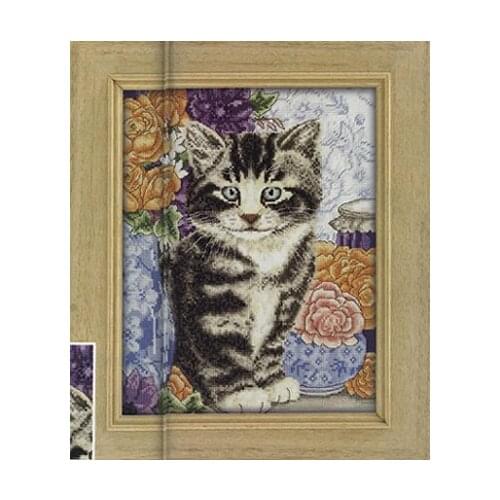 Fishxx Cross Stitch,Col146-3animal[naughty cat]boudoir water-soluble printing,100% accurate pattern,11CT,Need to embroidery