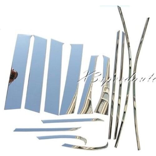 High Quality Stainless Steel 14PCS Full Window Frame Trim Cover For Mitsubishi Outlander 2013-2015