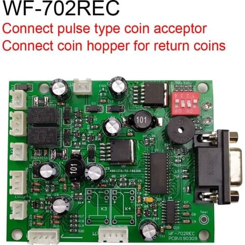 WF-702REC adapter board for pulse type coin acceptor coin hopper device to computer RS232 Port