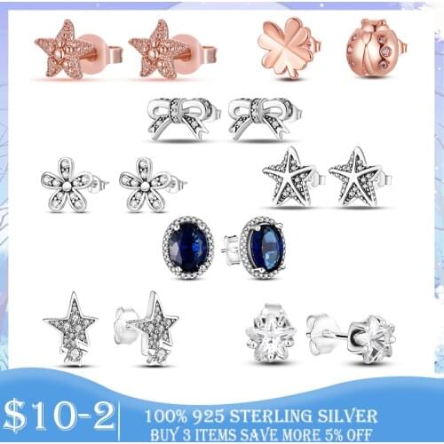 925 Sterling Silver Shining Daisy Flower Trio Stud Earrings for Women Clear CZ Cubic Zircon Sterling Silver Fine Jewelry Gift