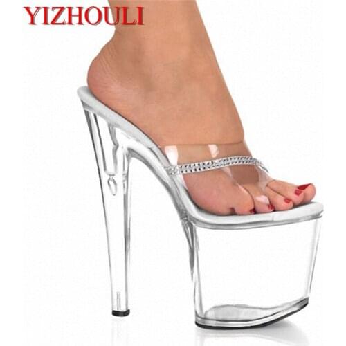 8 inch high heels Slippers sexy Platform 2017 models super- heels womens shoes 20 cm Thin Heels Womens Dance Shoes