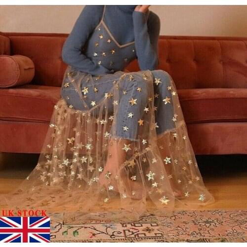 Spaghetti Straps Tulle Long Women Dresses Fashion Bling Bling See Through Dress