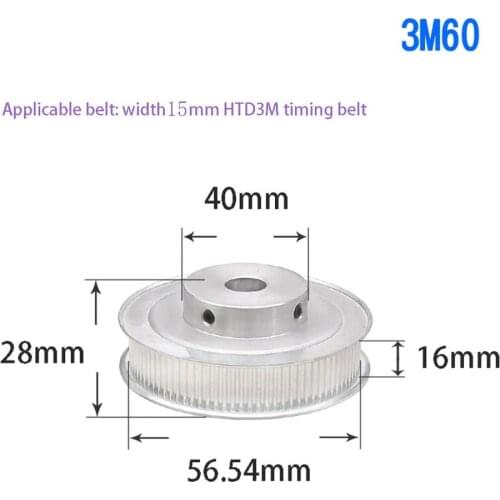 1Pcs 60 Teeth BF-type 3M Timing Belt Pulley Slot Width 11mm/16mm Bore 5mm-25mm For 10mm/15mm Belt CNC Machine/Step Motor