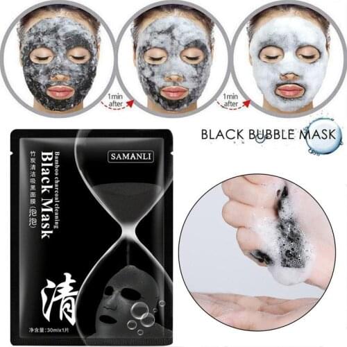 1pc Black Bubble Mask Pure Moisturizing Bubble Mask Deep Cleansing Oil Control Skin Rejuvenation Shrink Pore Foam Mask