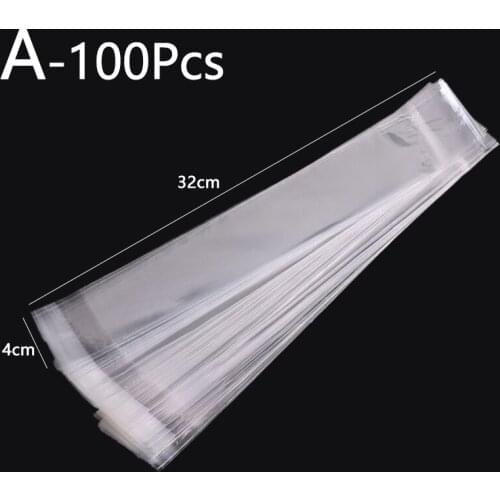 100pcs Storage Bag OPP Pack Bag Transparent Self Adhesive Packaging Bags Plastic Display Clear