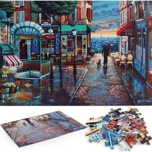 1000 Pieces Jigsaw Puzzles Adult Puzzle Jigsaw Parper Puzzle Wine Cabinet Streets Puzzle Educational Puzzle Toy For Kids Gift