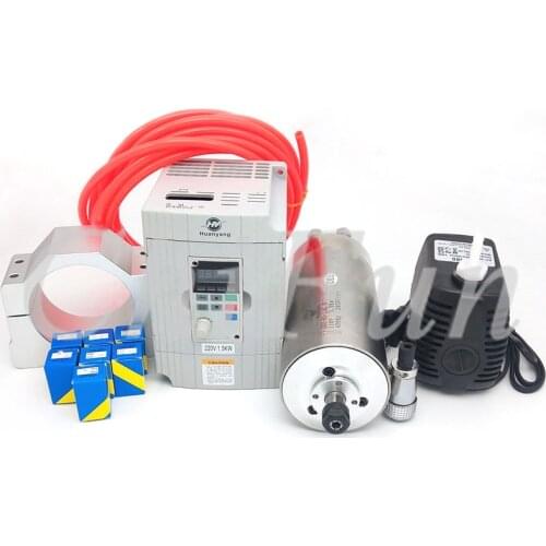 4 bearing 1.5KW 220V inverter kits 4 bearing ER11 800W 220V Water cooled spindle motor + water pump + Motor base+7pcs chuck