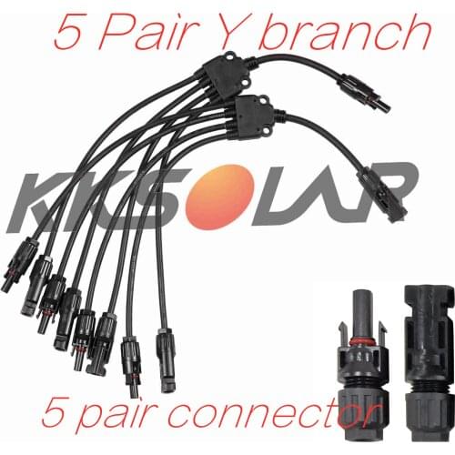 5 pairs Solar Connector 4 to 1 Parallel Branch Y T Type Male to Female DIY Solar Kits System
