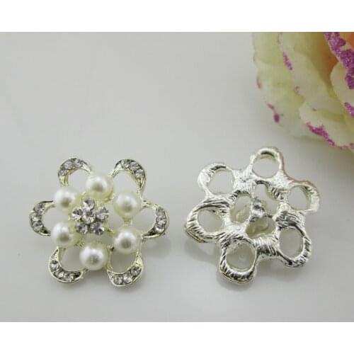 BT195 30mm)5pcs Flat Back Rhinestone Buttons Crystal DIY Wedding Invitation Flower Accessory