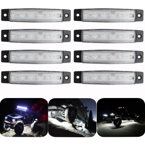 8 Pods LED Rock Lights 3.8“ White Decorative Underbody Fog Light Kit For Jeep Offroad Truck Boat UTV ATV 4x4 Waterproof