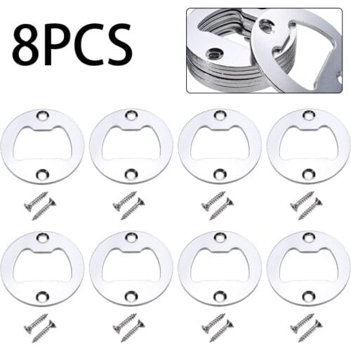 8pcs/set Round Bottle Opener 40mm Wine Beer Opener Bar Drinking Accessories with Screws Home Kitchen Party Supplies