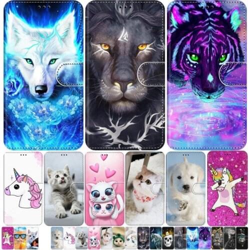 Animal Cover PU Leather Phone Case For Nokia 2.1/3.1/5.1/6.1 Protective Box For Nokia 2 6 2018 1 3 5 2017 Cat Unicorn Coque P08F