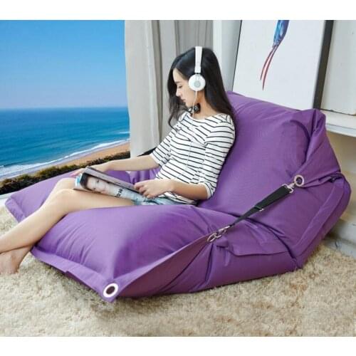 Cover only No Filler- outdoor buggle belts bean bag chair, adults seat beanbag cushion,56inch x 72inch adults oversize bean bag