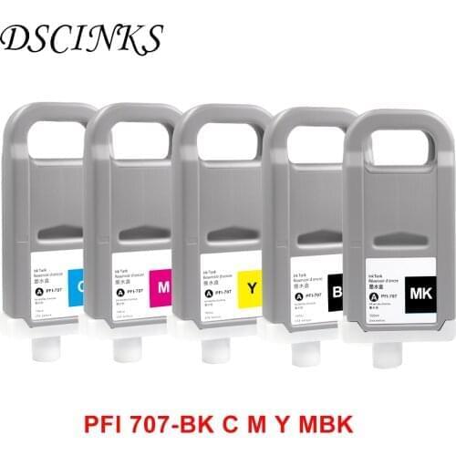 For PFI707 PFI 707 for Canon IPF 830 840 850 IPF830 IPF840 IPF850 printer compatible ink cartridge with chip and pigment ink