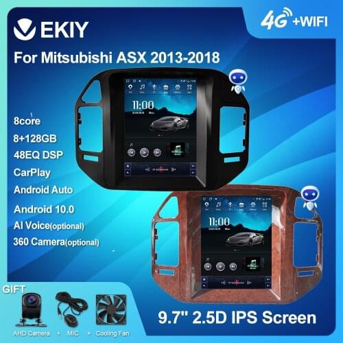 EKIY Android 10 Car GPS For Mitsubishi Pajero V60 V68 V73 2004-2011 Navi Radio Stereo Multimedia Vertical Tesla Screen Player BT
