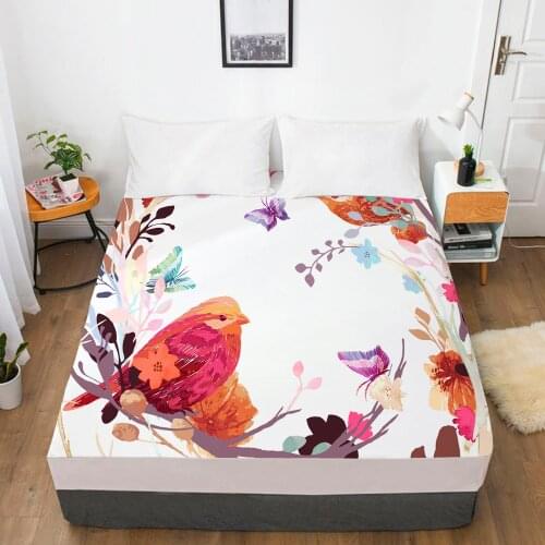 Elastic fitted sheet bed sheet With An Elastic Band 150/180/200/160*200 Mattress Cover Double Bed cover Red bird