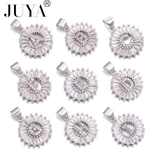 JUYA Color Initial fashion CZ Necklace Letter necklace pendant for women Accessories Girlfriend Gift