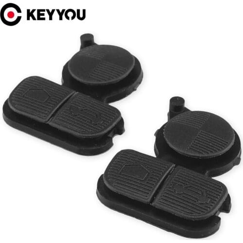 KEYYOU 10X Black Entry Remote Key Fob Shell Case Housing 3 Buttons Rubber Pad For BMW Series 3 5 7 E36 E38 E39 Z3 Z4 Z8 X3 X5