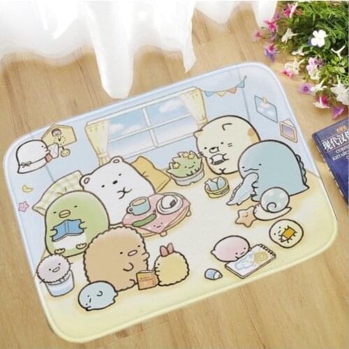 1pcs Cartoon Sumikko Gurashi Carpet Baby Kids Crawling Mat Cute Corner Bio Water Absorption Anti-Slip Home Bedroom Floor Rug Pad
