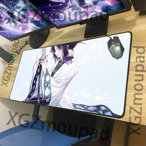 XGZ Large Game Mouse Pad Black Lock Edge Japanese Anime Computer Table Mat Cute Girl HD Natural Rubber Non-slip 900x400/600x300