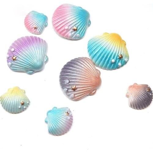 Colorful Magnetic DIY Jewelry Cartoon 3D Resin Shell Sea theme decorating Fridge Magnet wholesale