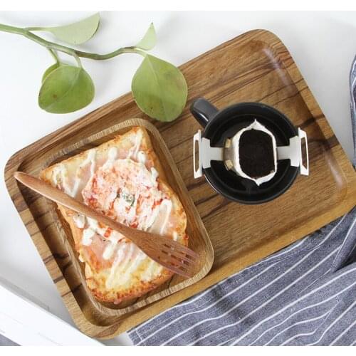 Kitchen Tableware Household Restaurant natural zebra wood Solid Rectangular Coffee Bread Cake Tray Dinner Plate