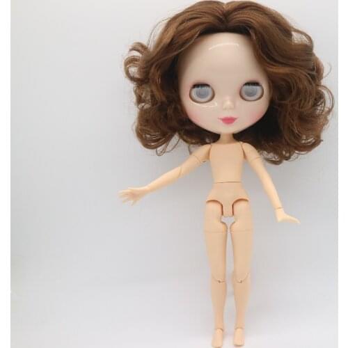 Without eyes chips boy body joint body Nude blyth doll for DIY brown hair