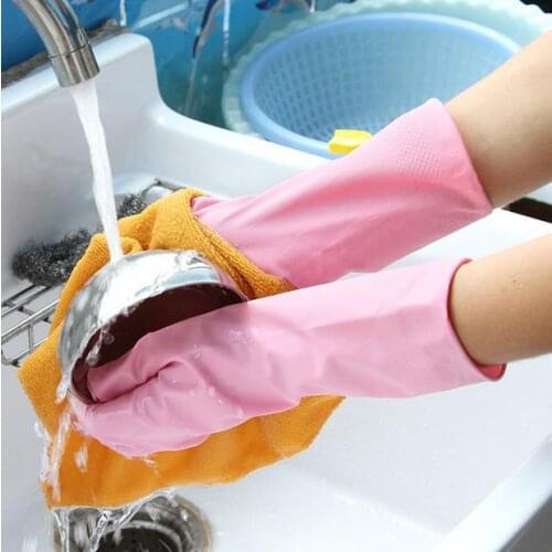 Thin Skincare Latex Gloves Durable Household Cleaning Tools Laundry Washing Golves 3 Pieces/Lot Waterproof Non-Slip Gloves