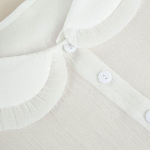 Fashion White Button Fake Collar for Women Shirt Blouse Detachable Shirt False Collar Blouse Top Sweater Clothes Shirt Decor