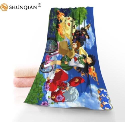 New Custom InuYasha Towel Printed Cotton Face/Bath Towels Microfiber Fabric For Kids Men Women Shower Towels A8.8