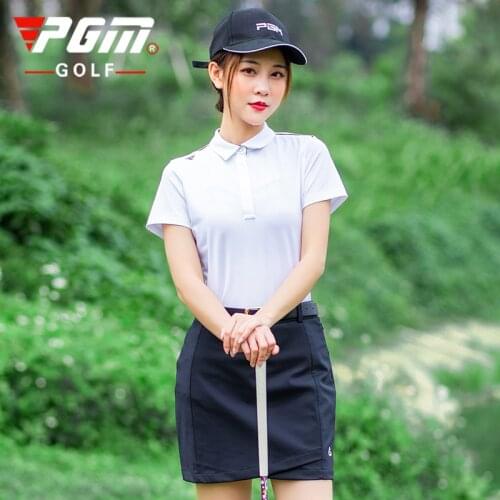 PGM 2020 Summer golf clothing ladies short sleeve t-shirt womens breathable Quick dry Solid color Golf shirt clothes S-XL